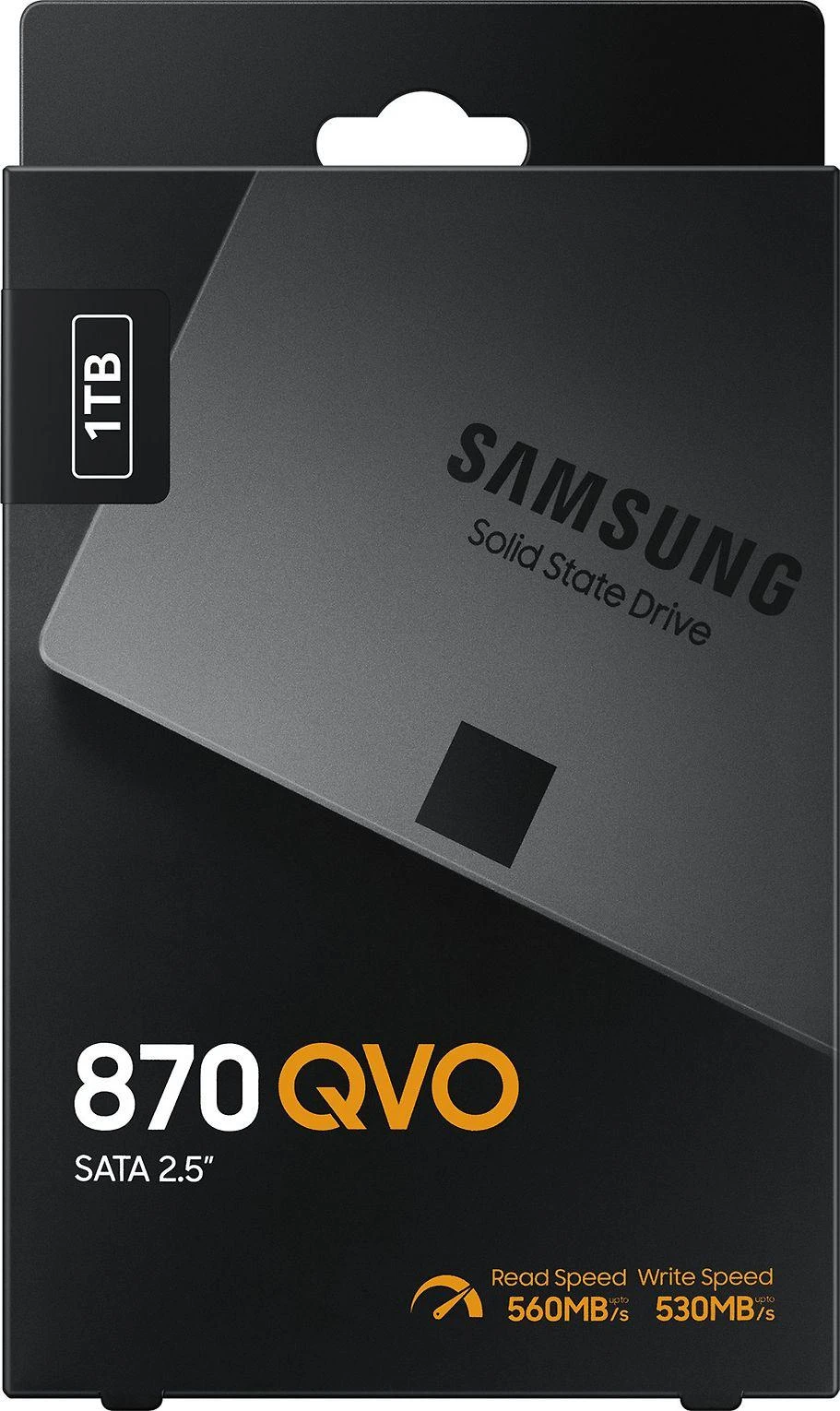 Kietasis diskas  SSD SAMSUNG 870 QVO/1TB/Rašymo greitis 530 MBytes/sec/Skaitymo greitis 560 MBytes/sec/2,5"/TBW 360 TB/MTBF 1500000 hours/MZ-77Q1T0BW