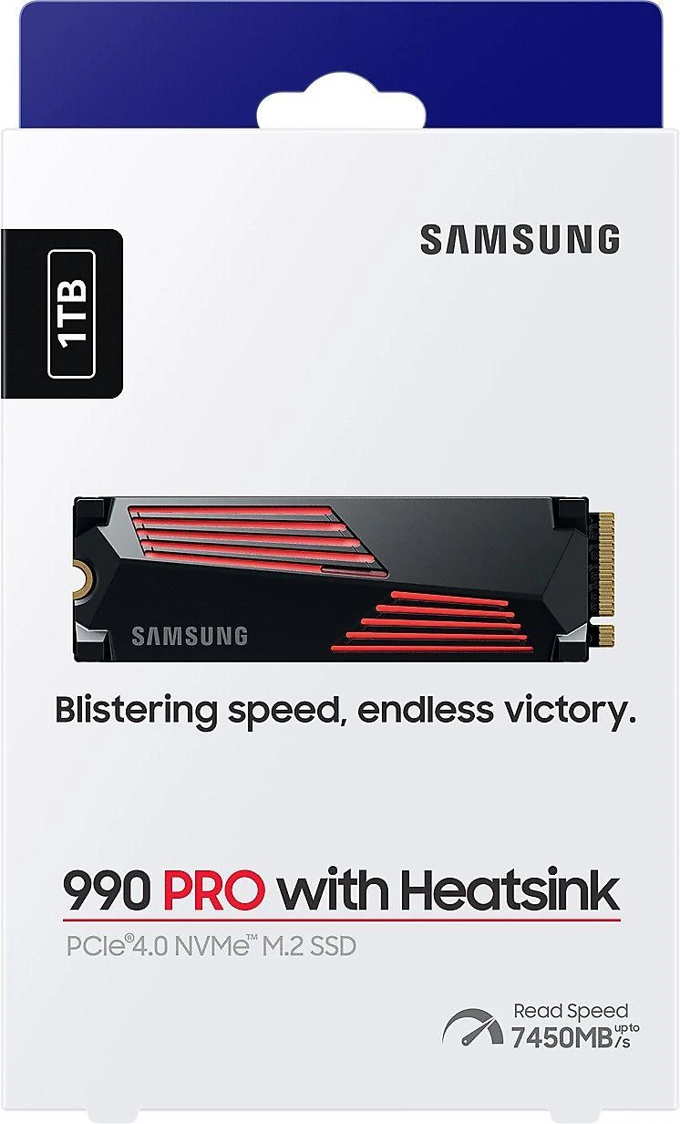Vidinė atmintis Samsung 990 PRO with Heatsink PCIe 4.0 NVMe M.2, 1 TB, MZ-V9P1T0GW