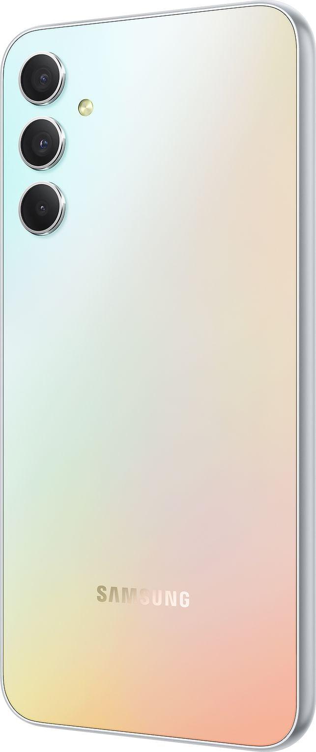 Samsung | Galaxy | A34 A346 | Nuostabus Sidabrinis | 6,6" | Super AMOLED | 1080 x 2340 pikselių | Mediatek | Matmenys 1080 (6 nm) | Vidinė RAM 6 GB | 128 GB | Micro SDXC | Dvi SIM kortelės | Nano-SIM | 4G | 5G | Pagrindinė kamera 48+8+5 MP |. Antrinė kamera 13 MP |