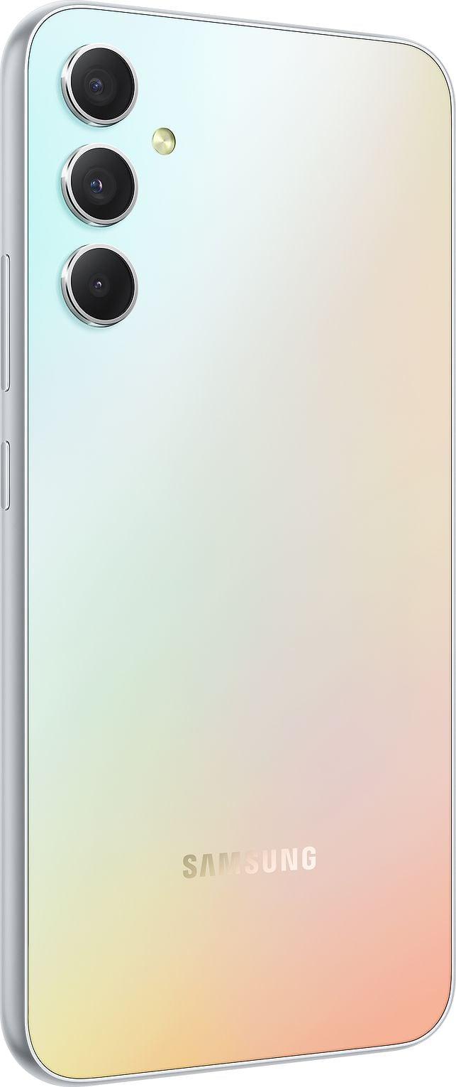 Samsung | Galaxy | A34 A346 | Nuostabus Sidabrinis | 6,6" | Super AMOLED | 1080 x 2340 pikselių | Mediatek | Matmenys 1080 (6 nm) | Vidinė RAM 6 GB | 128 GB | Micro SDXC | Dvi SIM kortelės | Nano-SIM | 4G | 5G | Pagrindinė kamera 48+8+5 MP |. Antrinė kamera 13 MP |