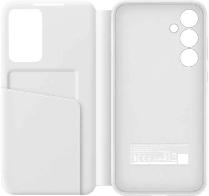 Samsung Galaxy A35 Smart View piniginės dėklas Baltas