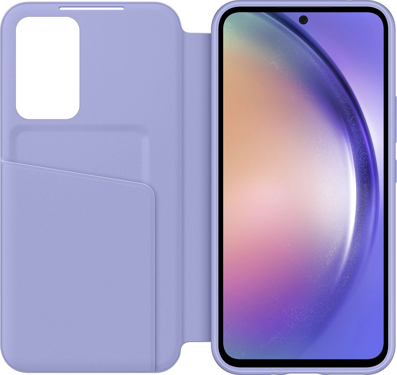 „Samsung Galaxy A54 Smart View“ piniginės dėklas „Blueberry“.