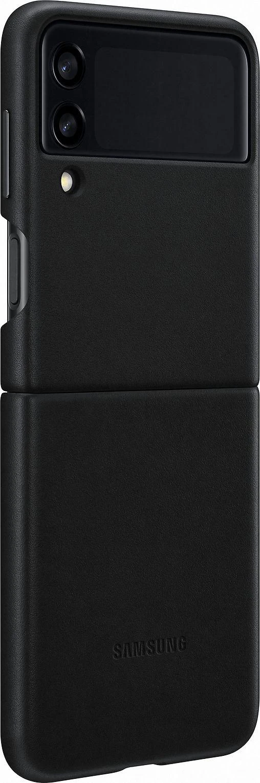 Dėklas VF711LBE odinis dangtelis, skirtas Samsung Galaxy Flip 3 (Juodas)