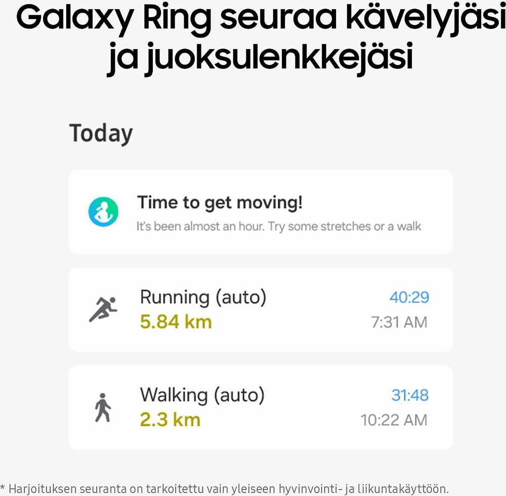 Išmanusis žiedas Samsung Galaxy Ring, juodos spalvos, 10 dydžio