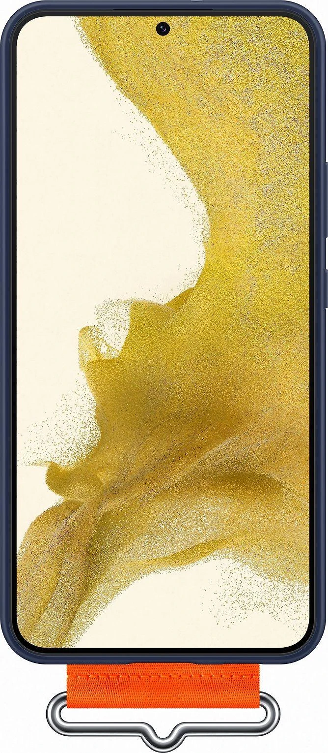 Dėklas GS906TWE silikoninis dangtelis su dirželiu, skirtas Samsung Galaxy S22 Plus Baltas (Mėlyna)