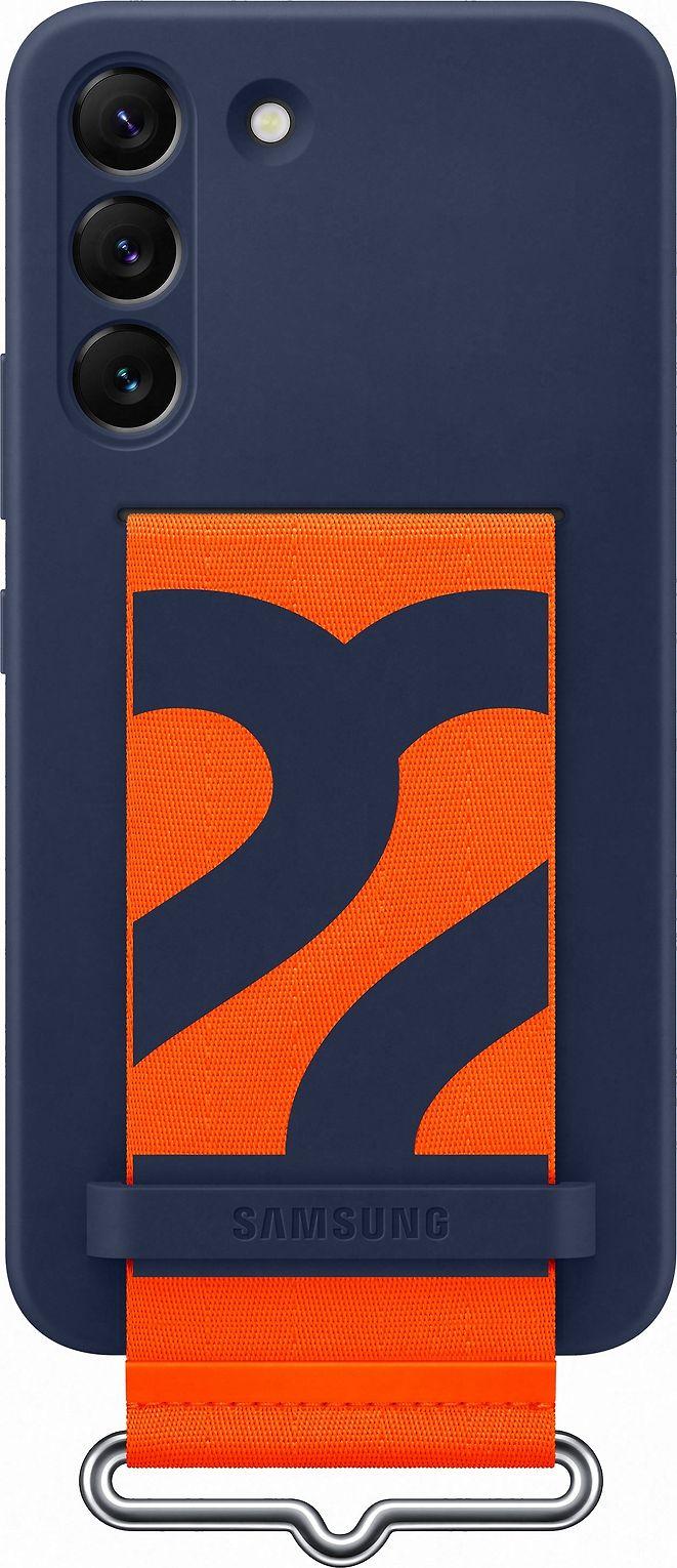 Dėklas GS901TNE silikoninis dangtelis su dirželiu, skirtas Samsung Galaxy S22, Navy (Mėlyna)