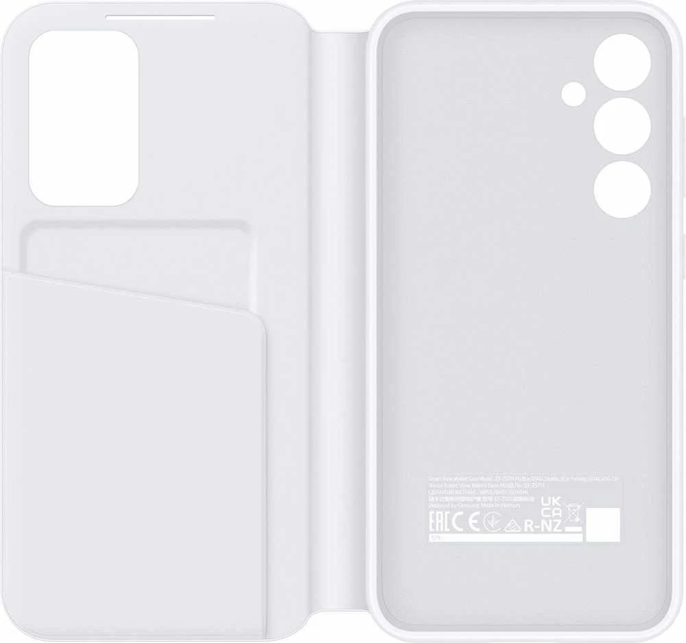 ZS711CWE Smart View piniginės dėklas Samsung Galaxy S23 FE, Baltas