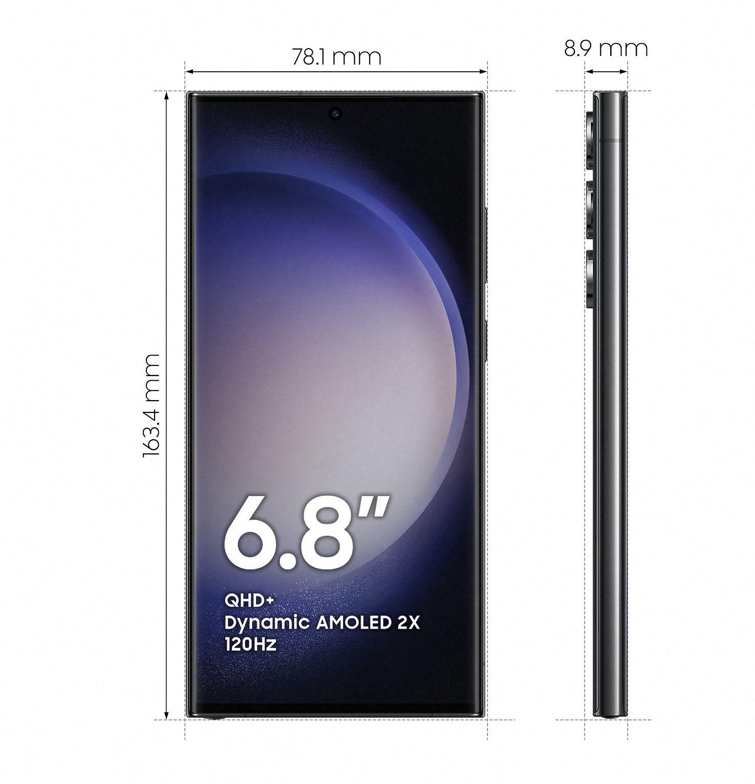 Samsung | Galaxy | S23 Ultra S918 | Juodas | 6,8 colių | Dinaminis AMOLED | Qualcomm SM8550-AC | Snapdragon 8 Gen 2 (4 nm) | Vidinė RAM 8 GB | 256 GB | Dvi SIM kortelės | Nano SIM | 4G | 5G | Pagrindinė kamera 200+10+10+12 MP | Antrinė kamera 12 MP |. 13 |