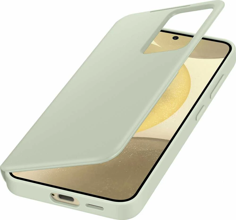 Telefono dėklas Samsung Galaxy S24 Smart View, šviesiai žalias