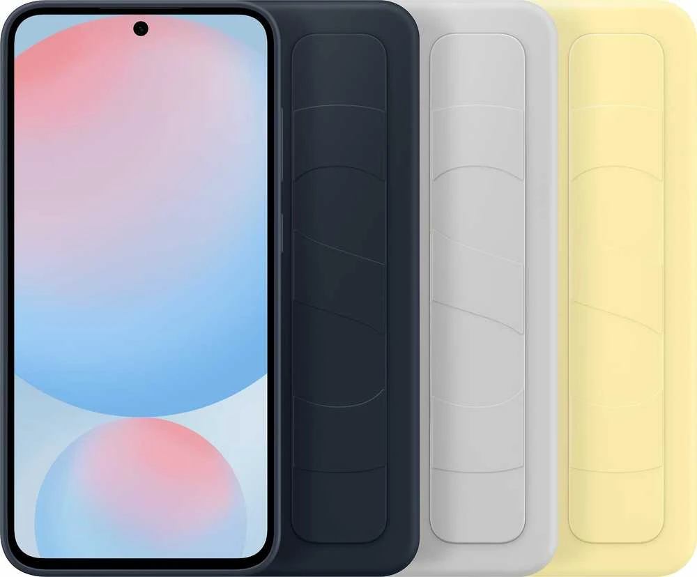 Dėklas Samsung Galaxy S24 FE stovinčio rankenos dangtelis pilkas