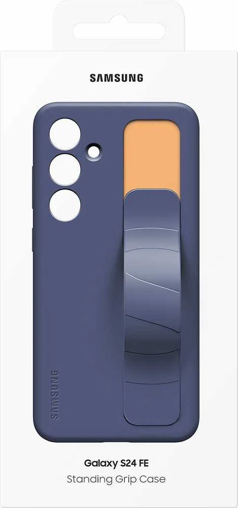 Dėklas Samsung Galaxy S24 FE Standing Grip Cover Mėlyna Juodas