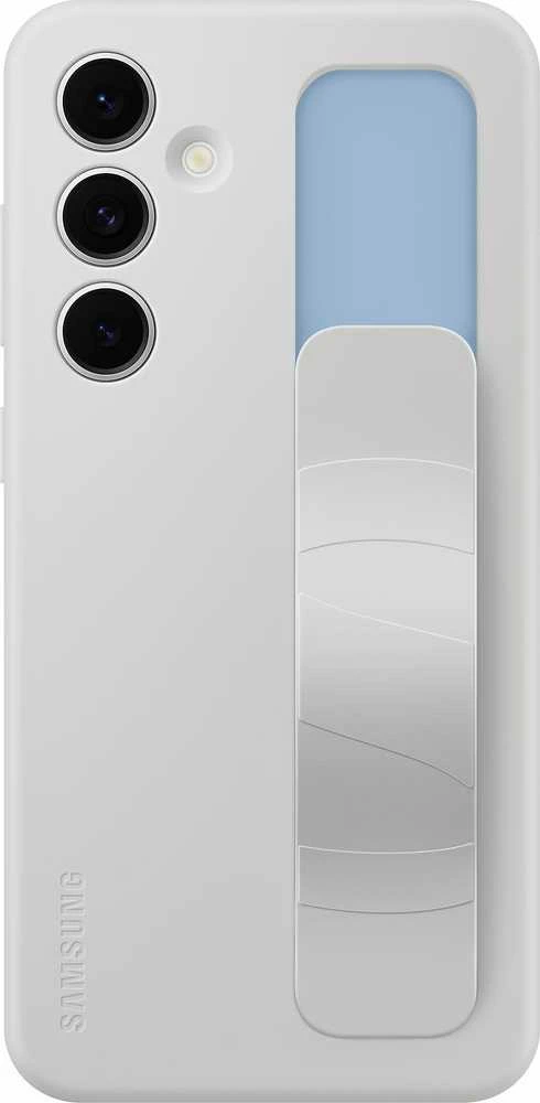 Dėklas Samsung Galaxy S24 FE stovinčio rankenos dangtelis pilkas
