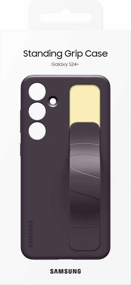 Dėklas Samsung Galaxy S24+ stovimos rankenos dangtelis tamsiai violetinis