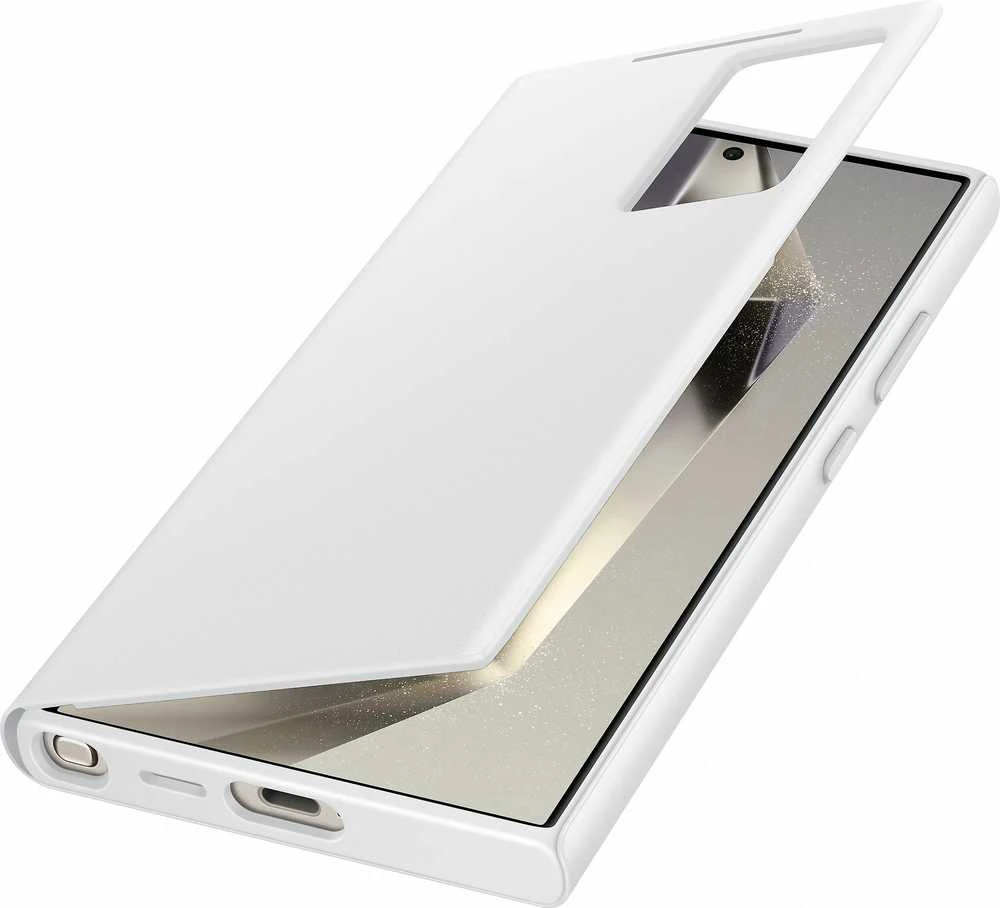 „Samsung Galaxy S24 Ultra Smart View“ piniginės dėklas Baltas
