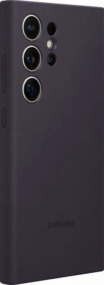 Dėklas Tamsiai violetinis „Samsung Galaxy S24 Ultra“ silikoninis dangtelis