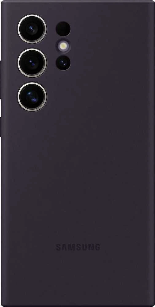 Dėklas Tamsiai violetinis „Samsung Galaxy S24 Ultra“ silikoninis dangtelis