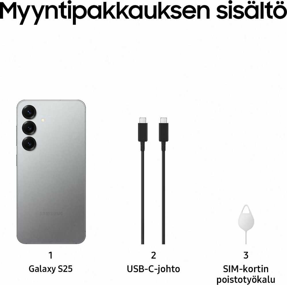 Samsung Galaxy S25 5G Enterprise Edition puhelin, 128/12 Gt, Sidabrinis Shadow