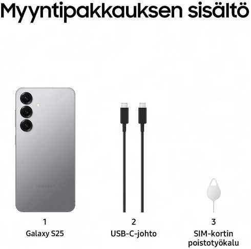 Išmanusis telefonas Samsung Galaxy S25 S931 5G Dual Sim 12GB RAM 256GB – Sidabrinis Shadow