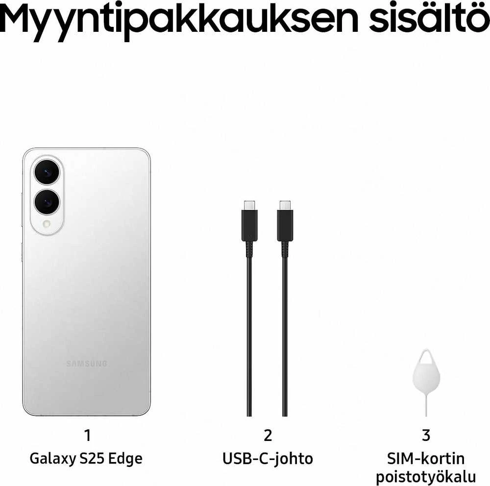Išmanusis telefonas Samsung Galaxy S25 Edge S937 5G Dual Sim 12GB RAM 256GB – Titanium Sidabrinis