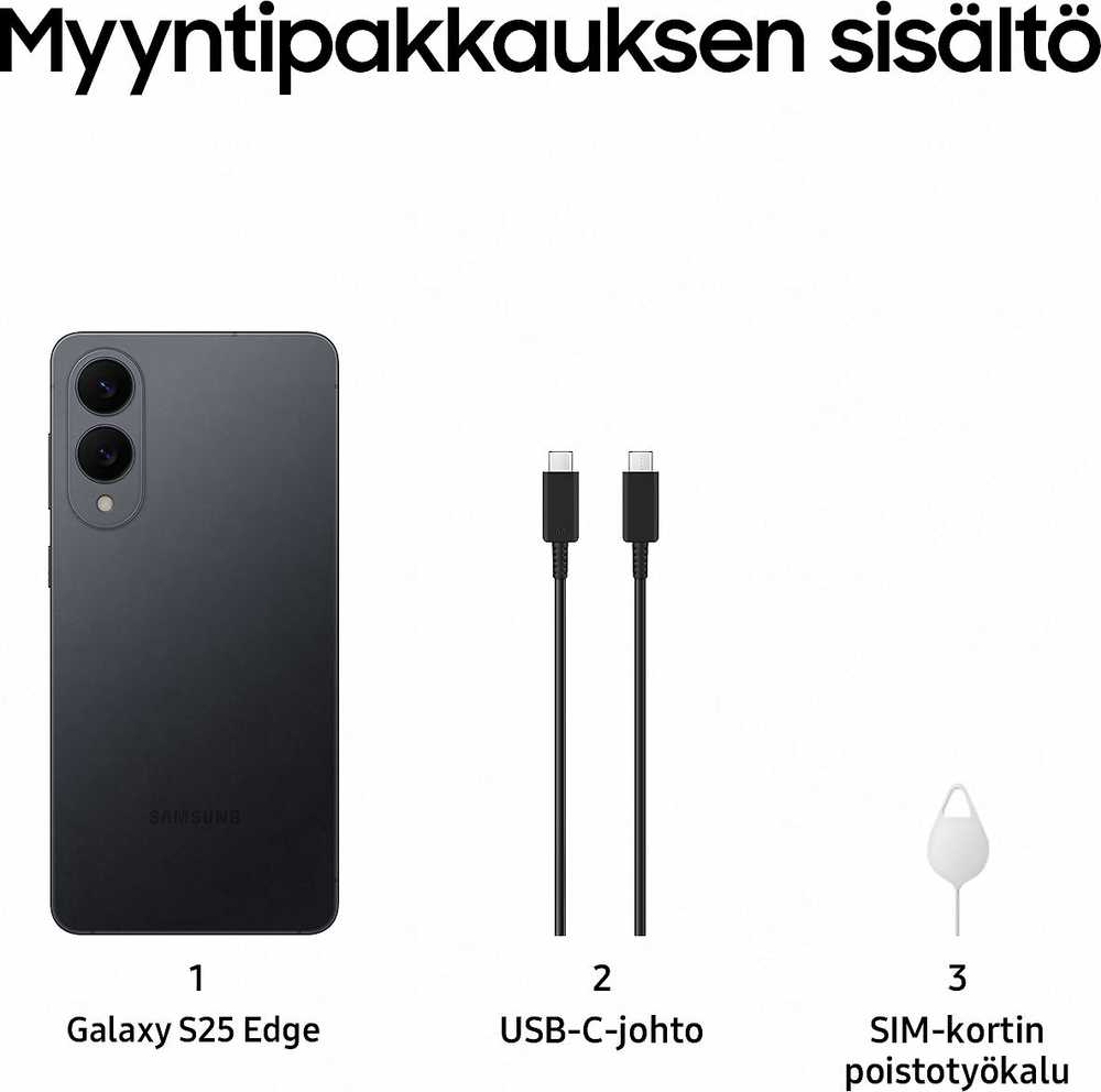 Išmanusis telefonas Samsung Galaxy S25 Edge S937 5G Dual Sim 12GB RAM 512GB – Titanium Jetblack
