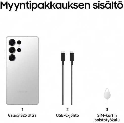 Išmanusis telefonas Samsung Galaxy S25 Ultra S938 5G Dual Sim 12GB RAM 512GB - Titanium Whitesilver