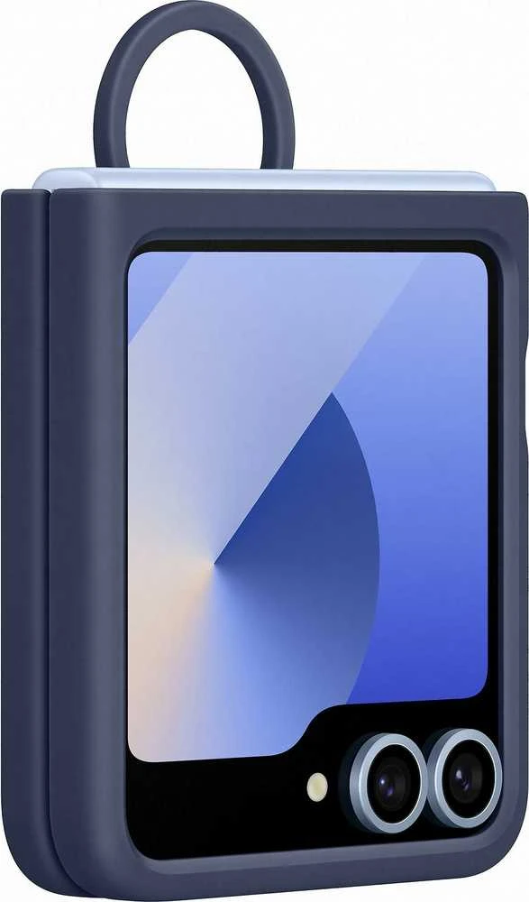 Samsung Galaxy Flip6 Silikoninis dėklas with Ring Navy