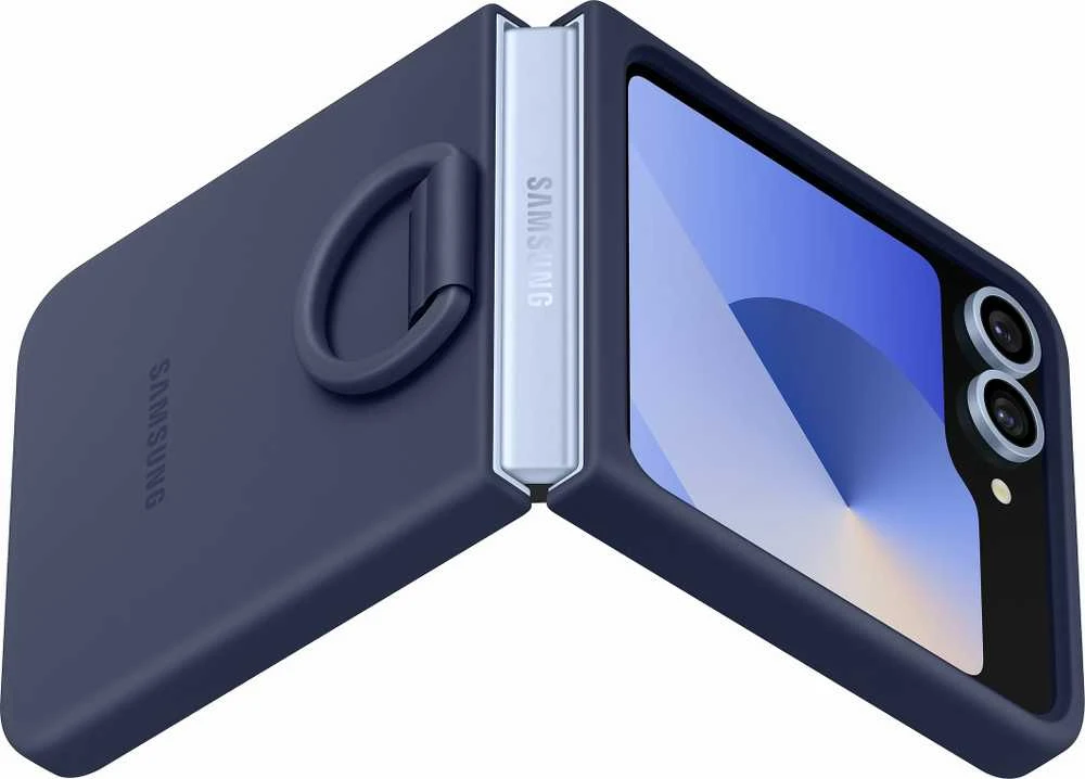 Samsung Galaxy Flip6 Silikoninis dėklas with Ring Navy