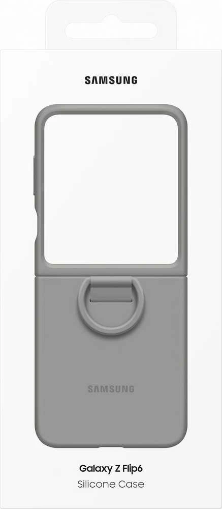Samsung Galaxy Flip6 Silikoninis dėklas with Ring Gray