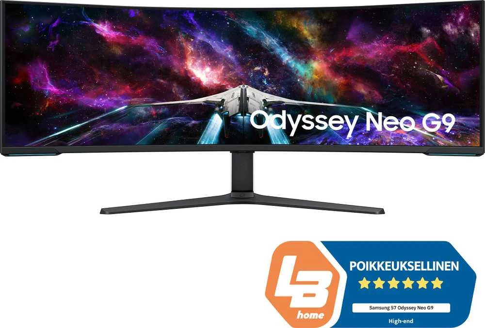 Monitorius Samsung | Odyssey Neo G9 G95NC curved screen | LS57CG952NUXEN | 57 " | VA | Double UHD | 32:9 | 240 Hz | 1 ms | 2160 pikselių | 350 cd/m² | HDMI jungtys quantity 3 | Baltas | Garantija 24 mėn.