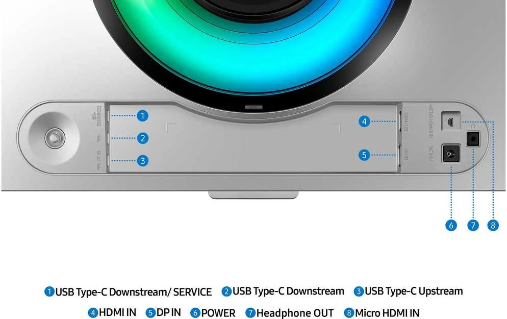 Monitorius Samsung | LS49DG934SUXEN Odyssey G9 G93SD | 49 " | OLED | DQHD | 32:9 | 240 Hz | 0.03 ms | 5120 x 1440 pikselių | 250 cd/m² | HDMI jungtys quantity 1 | Sidabrinis