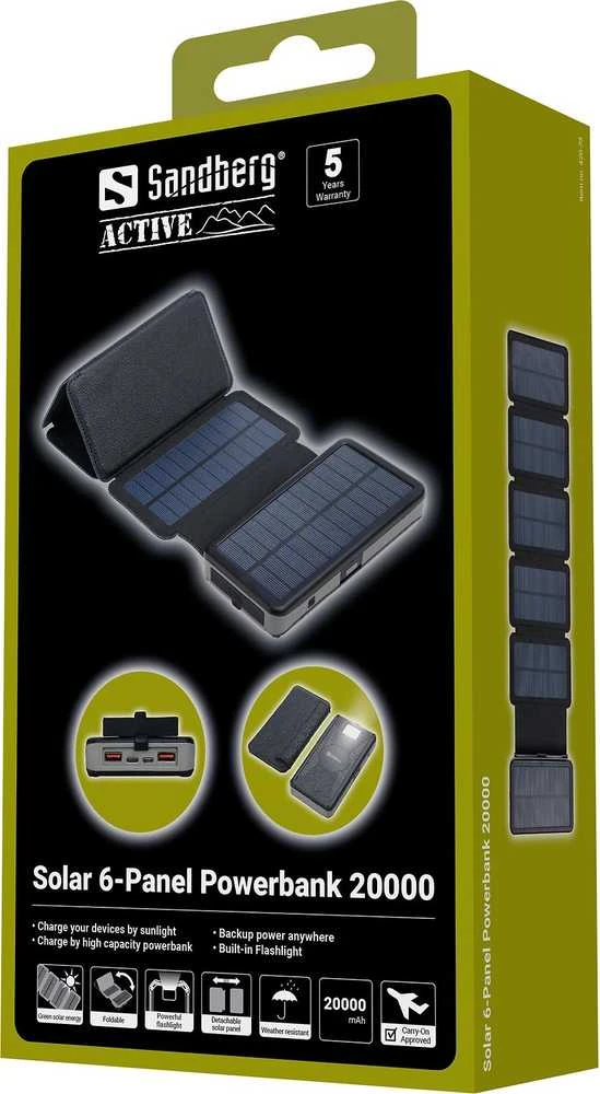 Sandberg Solar 6-Panel Powerbank 20000