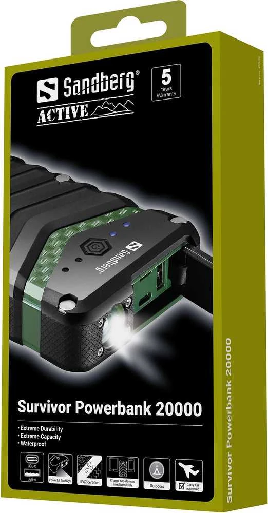 Sandberg Survivor Powerbank 20000