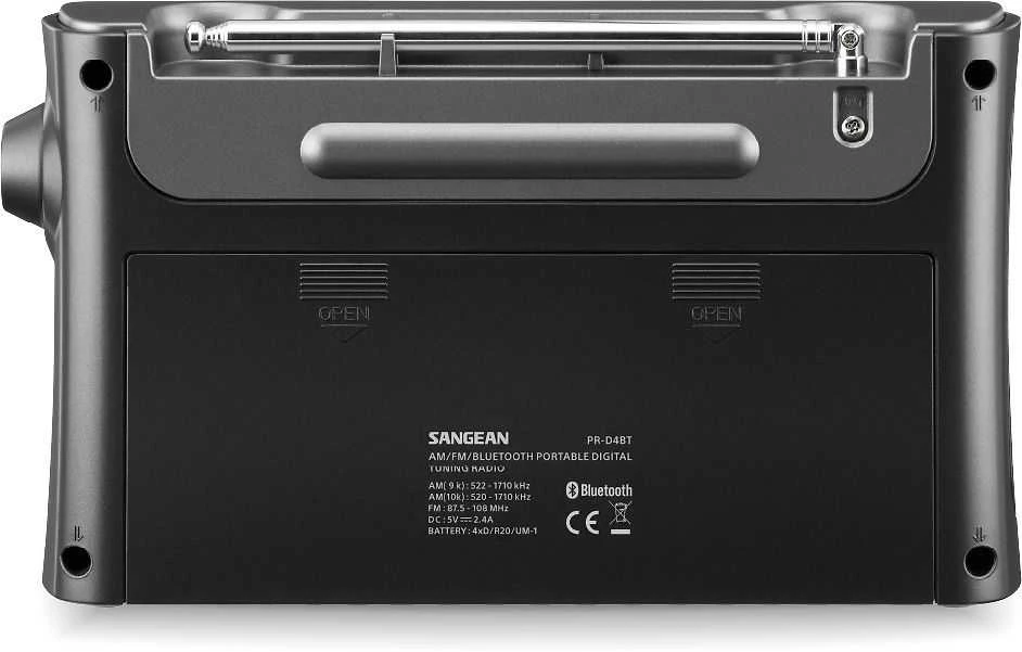 Sangean PR-D4BT AM/FM stalinis radijas, Bluetooth, tamsiai pilka
