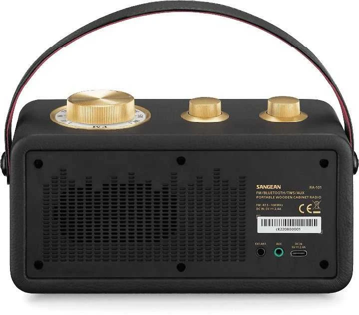 „Sangean RA-101“ nešiojama „Bluetooth“ kolonėlė, juoda-auksinė