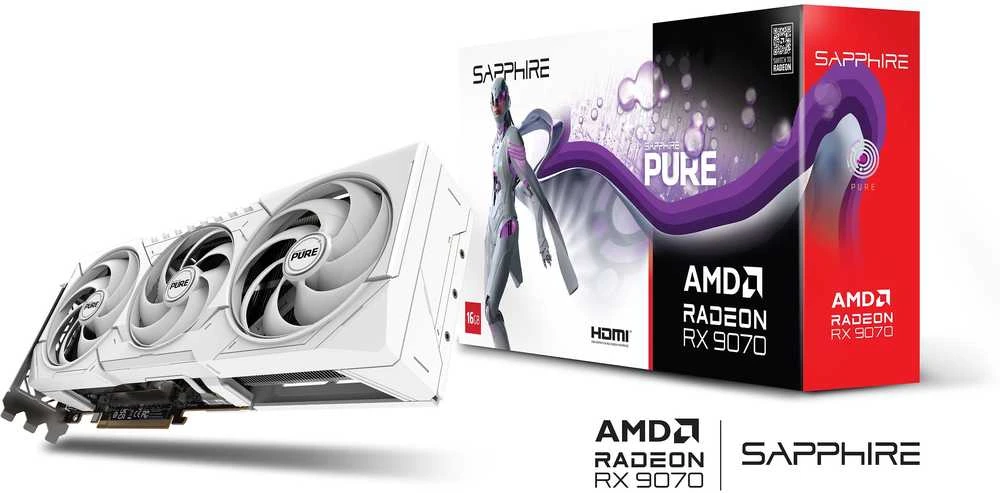 Vaizdo plokštė Sapphire PURE Radeon RX 9070 AMD 16 GB GDDR6