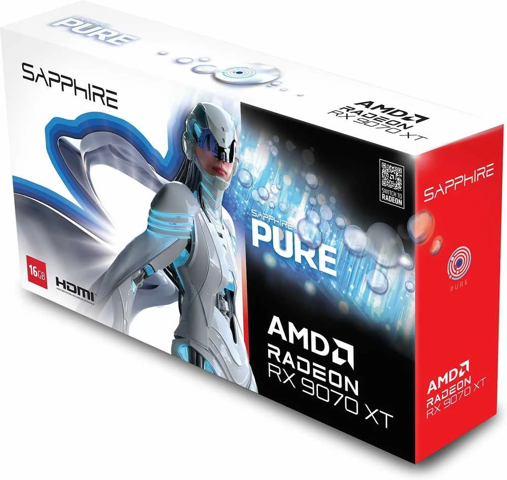 Sapphire Radeon RX 9070 XT Pure 16GB GDDR6 vaizdo plokštė
