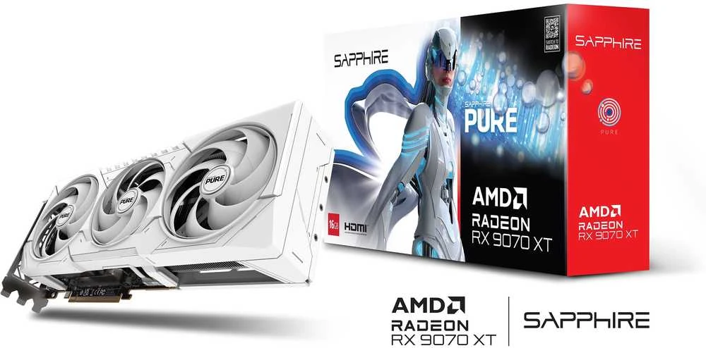 Sapphire Radeon RX 9070 XT Pure 16GB GDDR6 vaizdo plokštė
