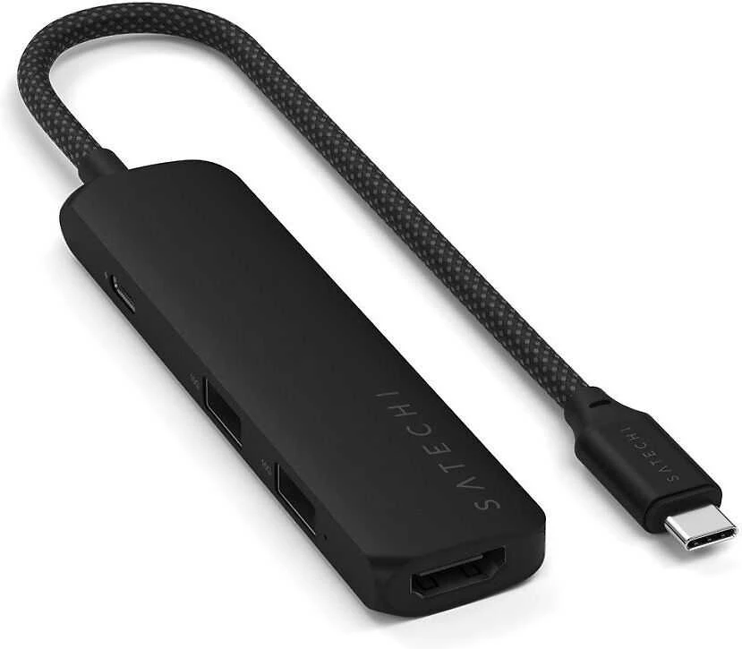 SATECHI 4-in-1 USB-C Slim Multiport Adapteris 4K (Juodas)