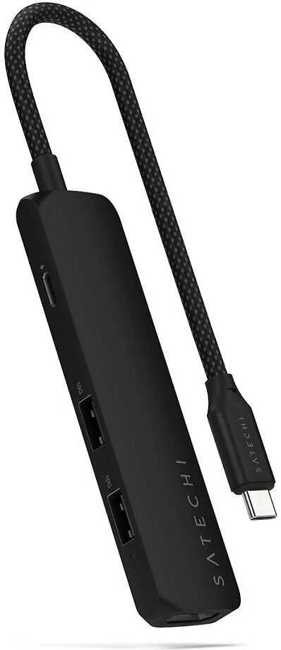 SATECHI 4-in-1 USB-C Slim Multiport Adapteris 4K (Juodas)