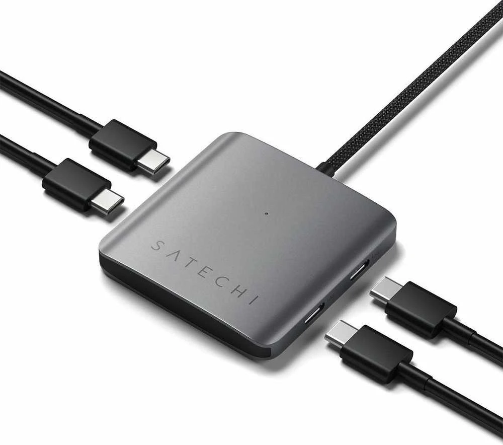 Satechi USB-C šakotuvas su prijungtais kabeliais