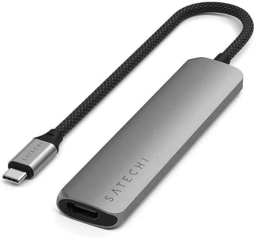 SATECHI 6-in-1 USB-C Slim Multiport Adapteris (Kosminė pilka)