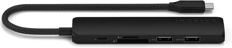 SATECHI 6-in-1 USB-C Slim Multiport Adapteris (Juodas)