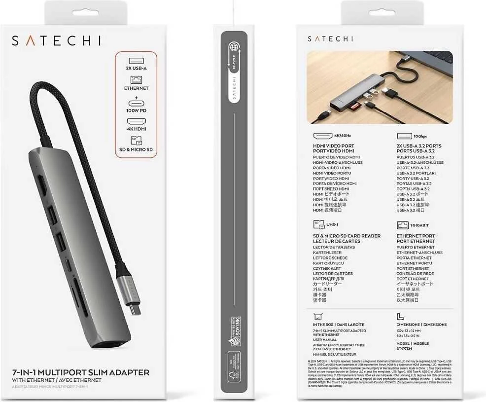 Satechi 7-in-1 USB-C adapteris pakuotės pristatymas