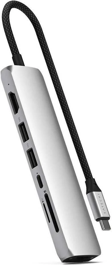 SATECHI 7-in-1 USB-C plonas kelių prievadų adapteris su eternetu (Sidabrinis)