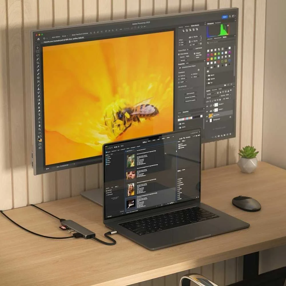 SATECHI 7-in-1 USB-C Slim Multiport Adapteris with Ethernet (Kosminė pilka)