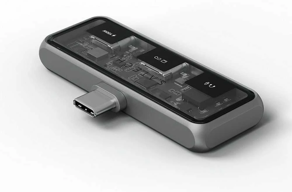 Adapteris ŠAKOTĖ 3in1 USB C Satechi Mobile XR ST-HXRAJM erškėčiai pilka