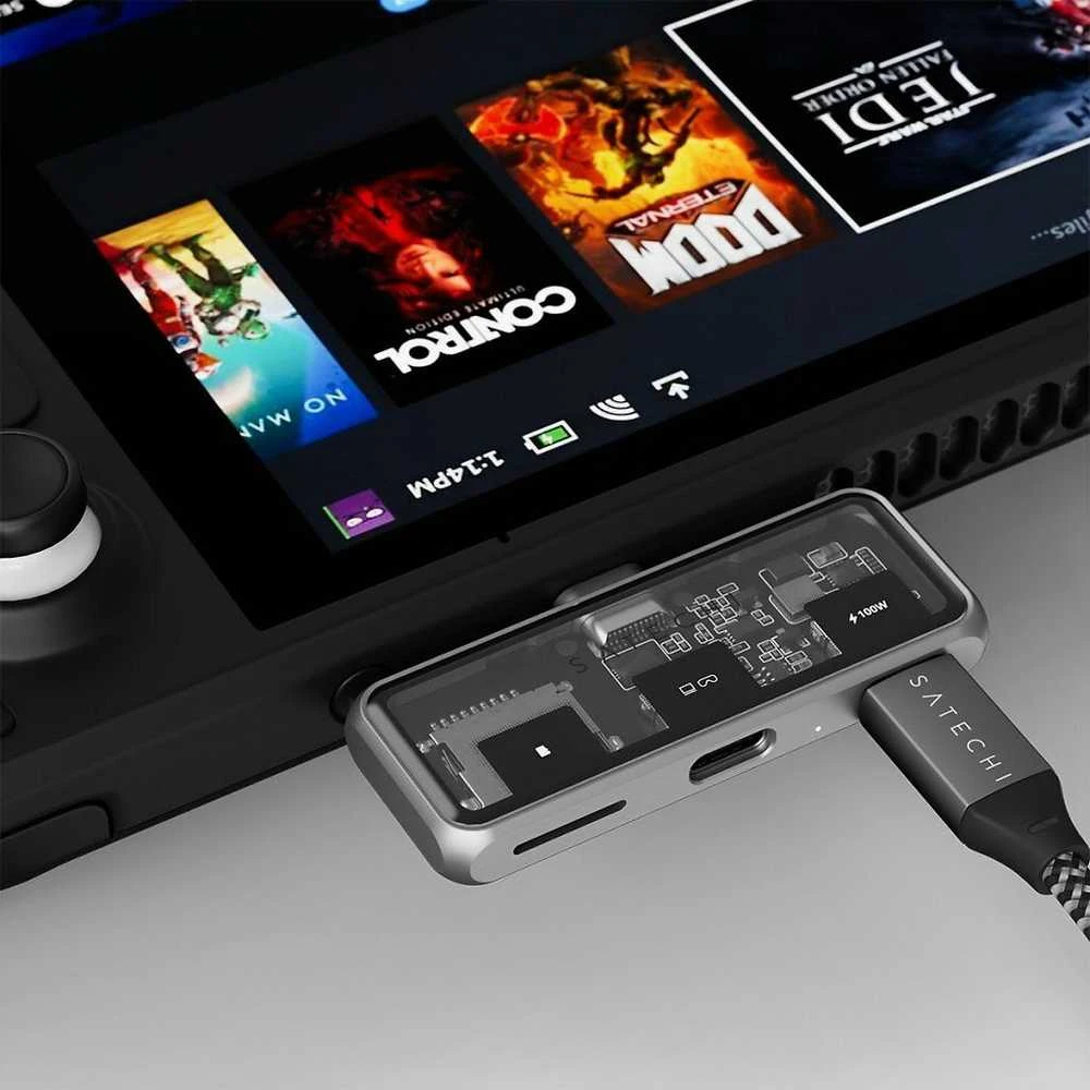 Adapteris ŠAKOTUVAS 3in1 USB C Satechi Mobile XR ST-HXRSDM erškėčiai pilka