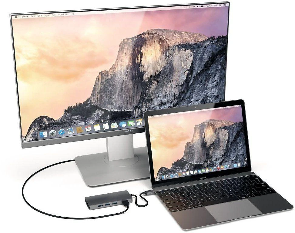 „Satechi Aliumini Adapteris V2 USB-C“ (USB-C, 3x USB-A, 4K HDMI, mikro / SD kortelių skaitytuvas, Ethernet) (pilka erdvė)