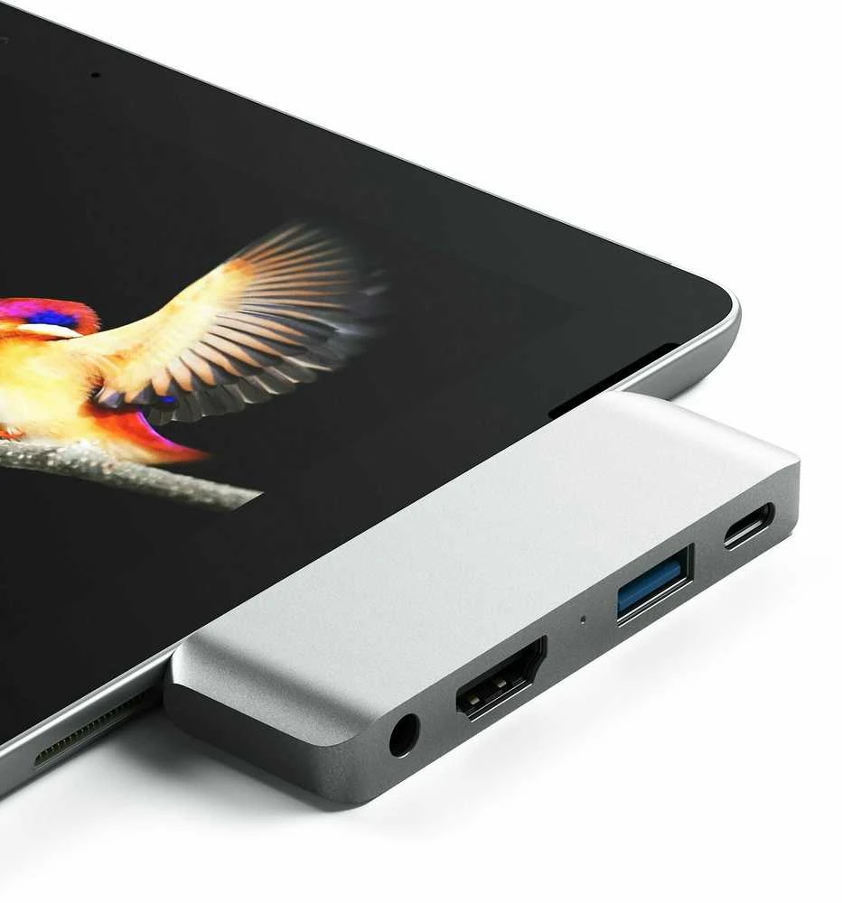 Satechi Aliuminio Mobile Pro Hub USB-C (USB-C 60W, 4K HDMI, USB-A 3.0, jack port) (sidabrinė)
