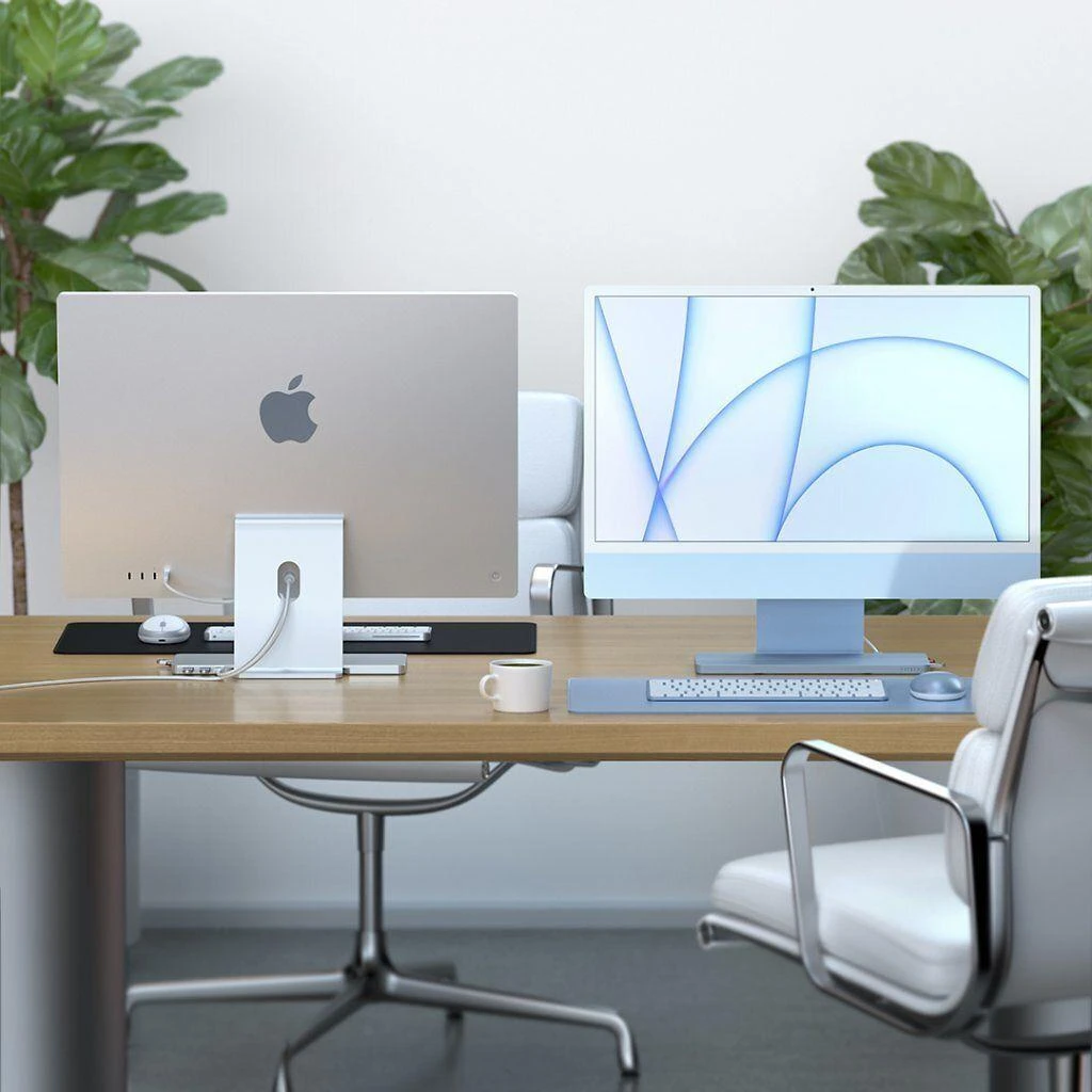 Satechi Slim Dock, skirtas iMac 24" USB-C (USB-C 10Gb, USBA-A 10Gb, 2x USB-A, mikro/SD kortelių skaitytuvas, NVMe SATA lizdas) (sidabrinė)